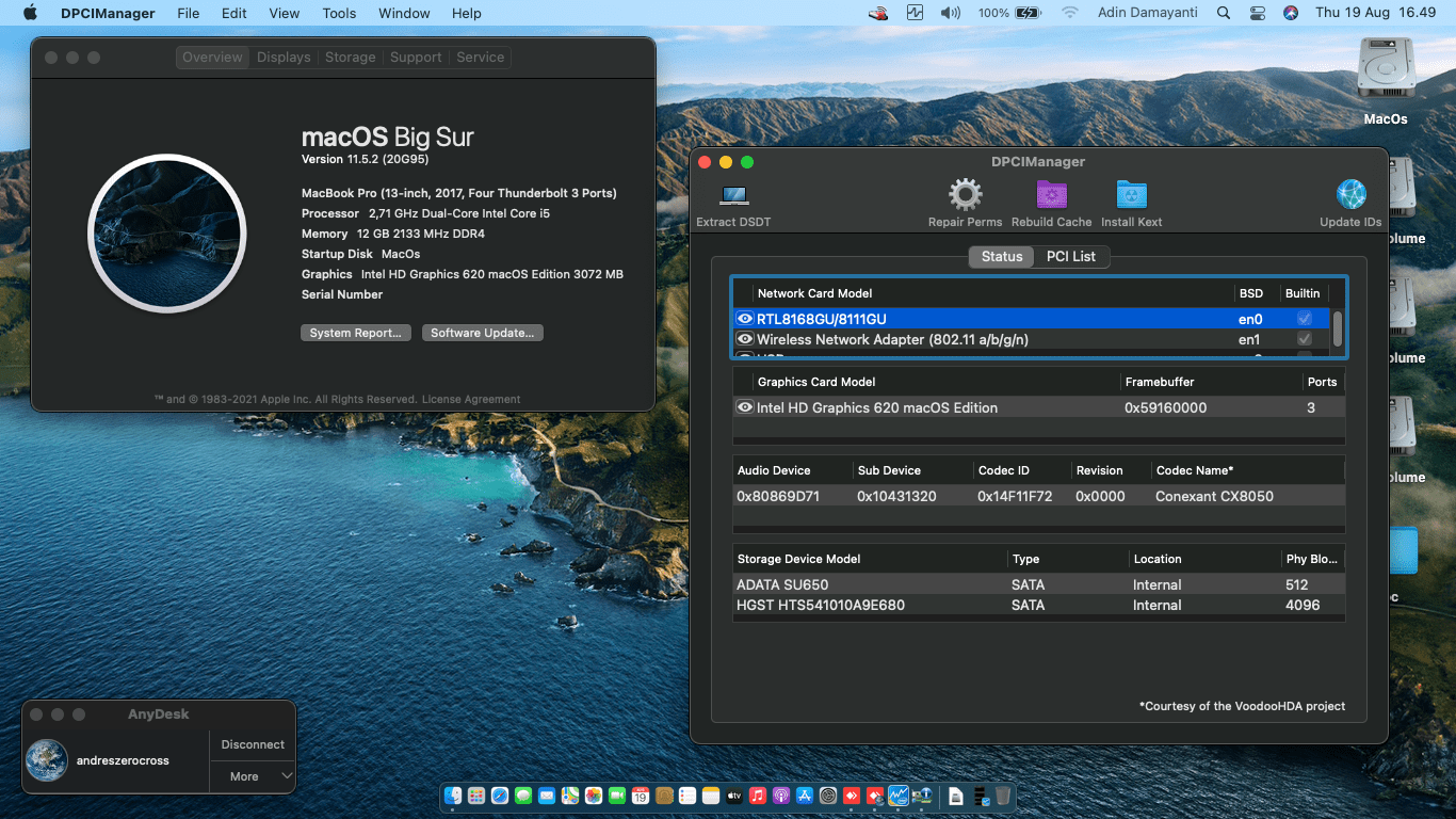 Success Hackintosh macOS Big Sur 11.5.2 Build 20G95 in Asus A456UR-GA090D